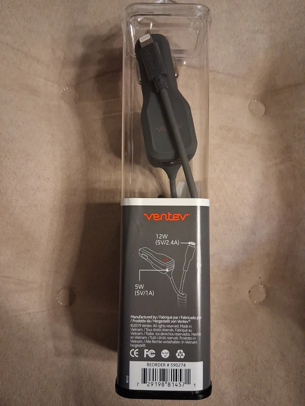 Ventev dashport 2 USB-A + Lighting For iPhone/ iPad /iPod 3.4A 17W NIB